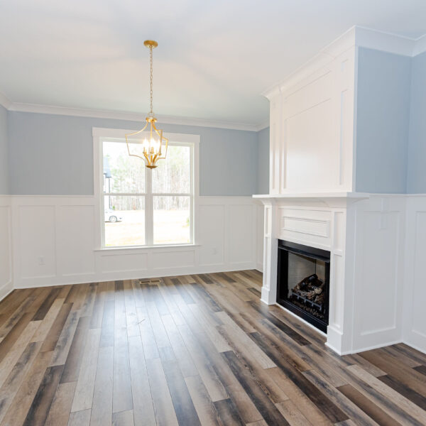 Winslow Custom Homes dining room with fireplace