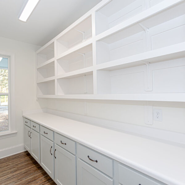 Winslow Custom Homes Pantry shelves in kitchen