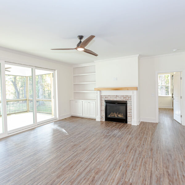 Winslow Custom Homes Living Room with Bookshelves