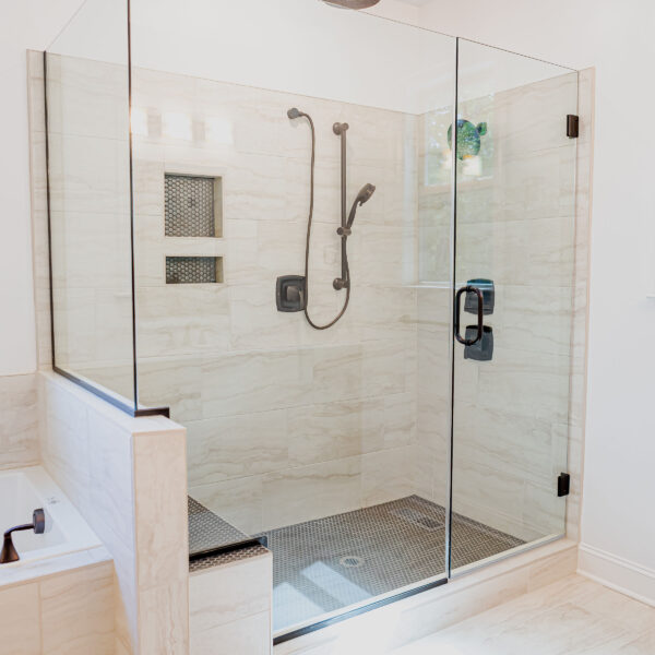 Custom Home Builder Bathroom Frameless Shower Door