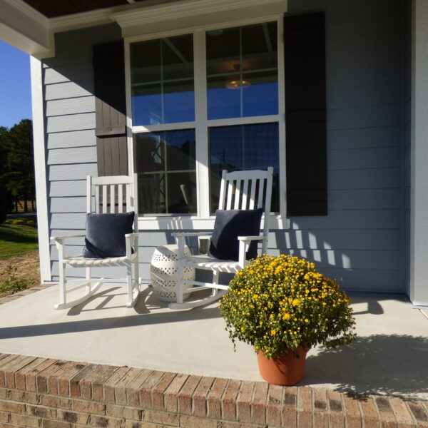 Winslow Custom Homes Front porch with rocking chairs