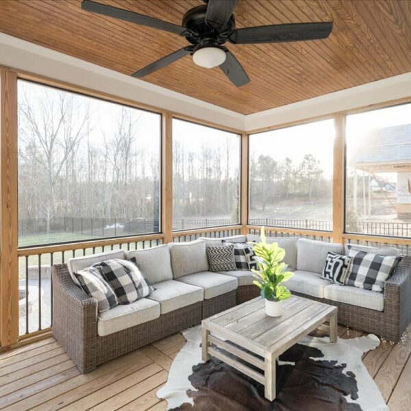 Winslow Custom Homes Screened Porch with Furniture