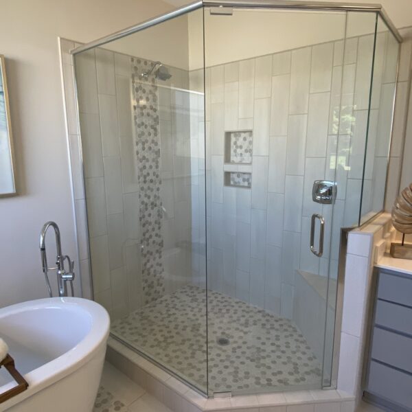 Custom Home Builder Master Bathroom Corner Shower