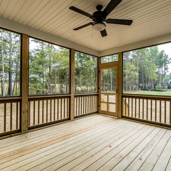 Winslow Custom Homes Screen Porch with Ceiling Fan