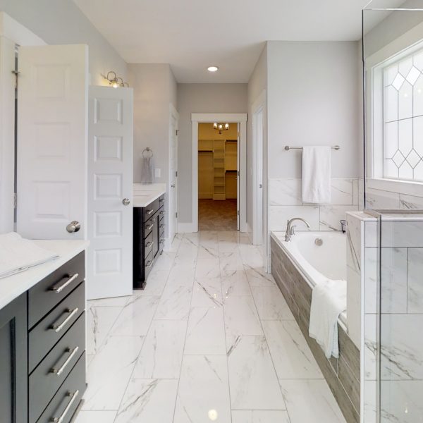 Custom Home Builder Bathroom Marble Tile