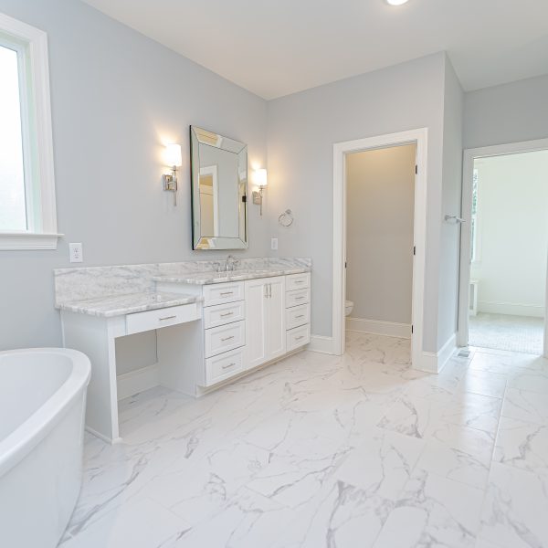 Custom Home Builder Bathroom Marble Flooring