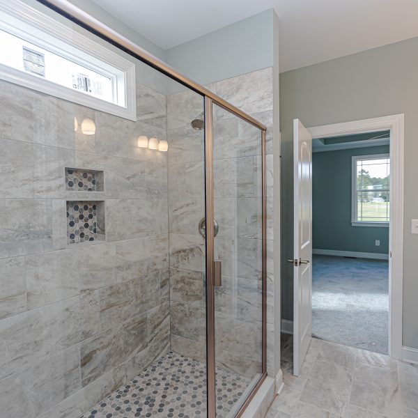 Custom Home Builder Master Bathroom Framed Shower