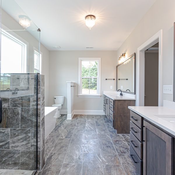 Custom Home Builder Bathroom Grey Tile