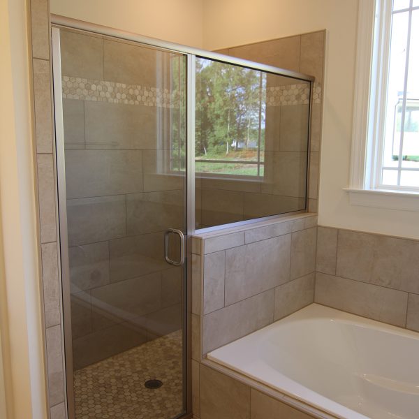 Custom Home Builder Bathroom Framed Shower Door