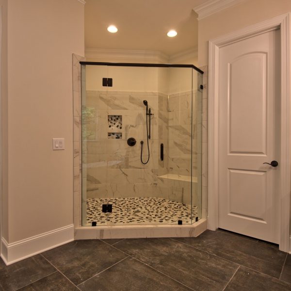 Custom Home Builder Bathroom Corner Shower